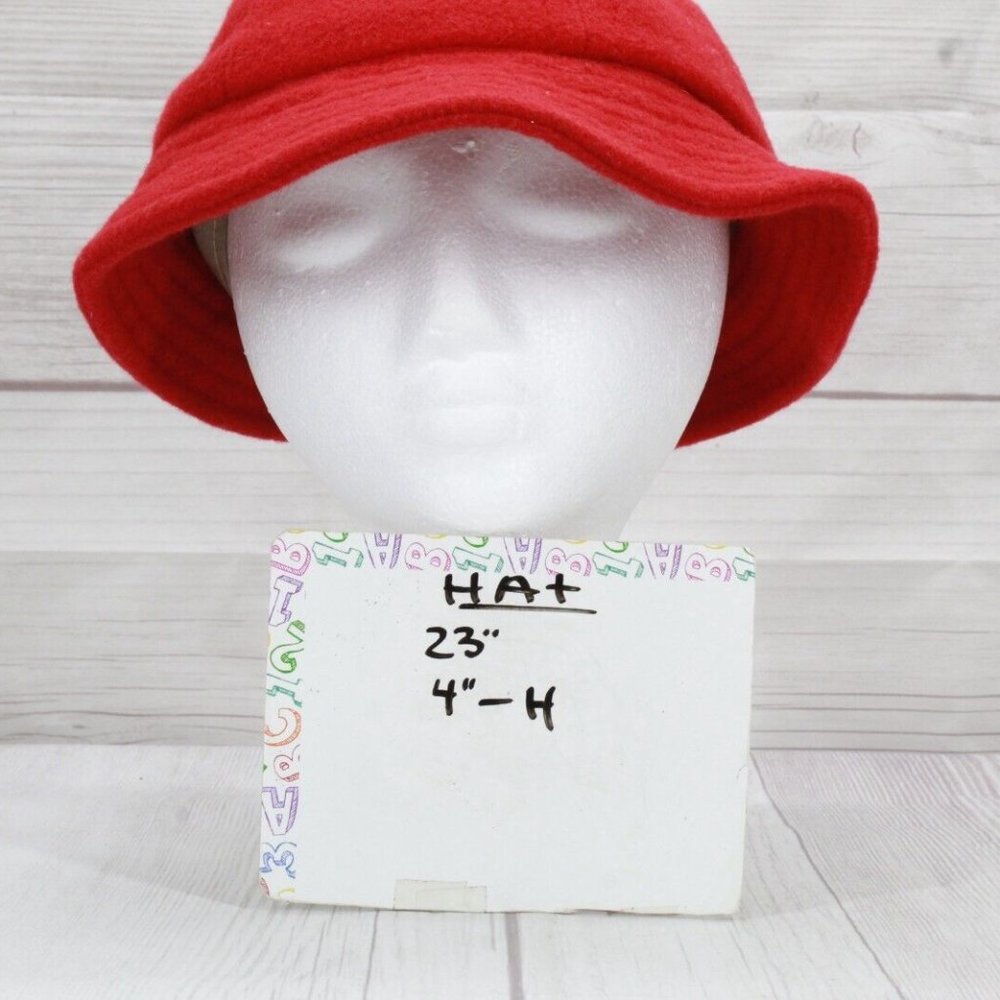 Vintage LL Bean Red Felt Wool Lined Bucket Hat Size L - Picture 9 of 9